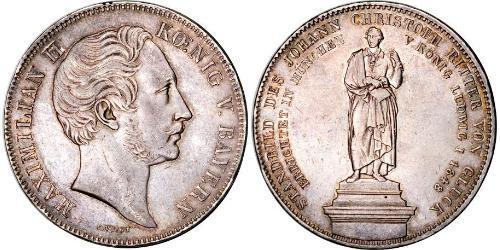 2 Thaler Kingdom of Bavaria (1806 - 1918) Silver Maximilian II of Bavaria (1811 - 1864)