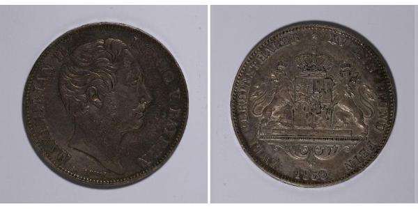 2 Thaler Kingdom of Bavaria (1806 - 1918) Silver Maximilian II of Bavaria (1811 - 1864)