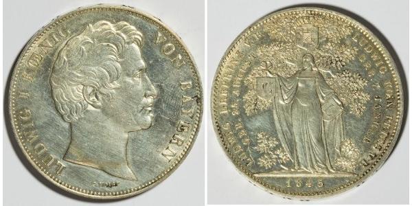 2 Thaler Kingdom of Bavaria (1806 - 1918) Silver Ludwig I of Bavaria (1786 – 1868)