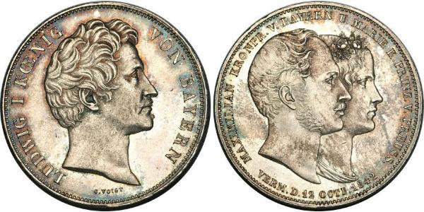 2 Thaler Kingdom of Bavaria (1806 - 1918) Silver Ludwig I of Bavaria (1786 – 1868)