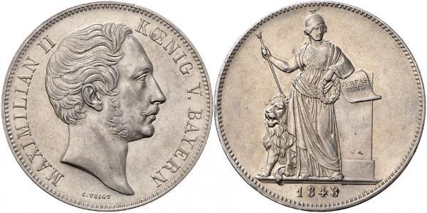 2 Thaler Kingdom of Bavaria (1806 - 1918) Silver Maximilian II of Bavaria (1811 - 1864)