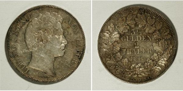 2 Thaler Kingdom of Bavaria (1806 - 1918) Silver Ludwig I of Bavaria (1786 – 1868)