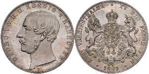 2 Thaler Kingdom of Hanover (1814 - 1866) Silver George V of Hanover (1819 - 1878)