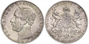 2 Thaler Kingdom of Hanover (1814 - 1866) Silver George V of Hanover (1819 - 1878)