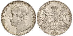 2 Thaler Kingdom of Hanover (1814 - 1866) Silver George V of Hanover (1819 - 1878)