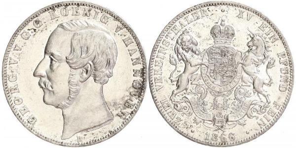 2 Thaler Kingdom of Hanover (1814 - 1866) Silver George V of Hanover (1819 - 1878)