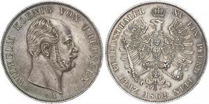 2 Thaler Kingdom of Prussia (1701-1918) Silver Wilhelm I, German Emperor (1797-1888)