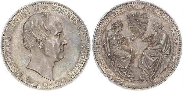 2 Thaler Kingdom of Saxony (1806 - 1918) Silver Frederick Augustus II of Saxony