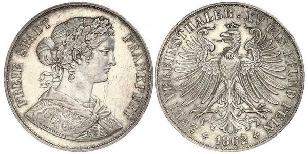 2 Thaler States of Germany Silver 