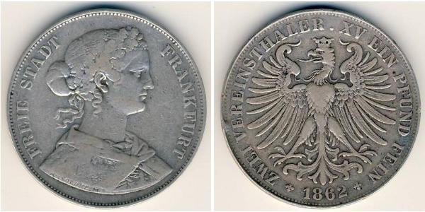 2 Thaler States of Germany Silver 