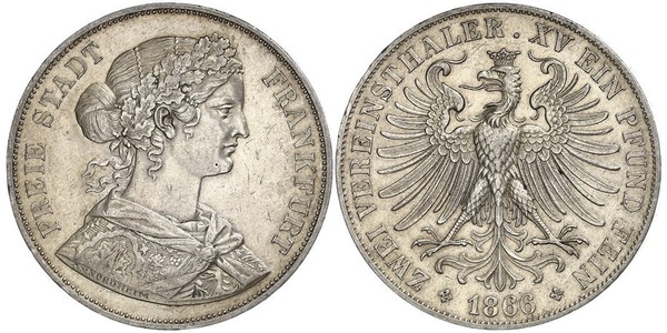 2 Thaler States of Germany Silver 
