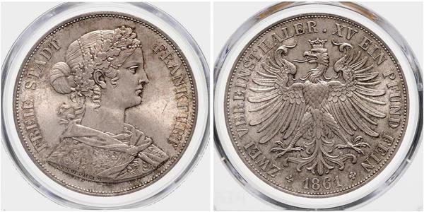 2 Thaler States of Germany Silver 