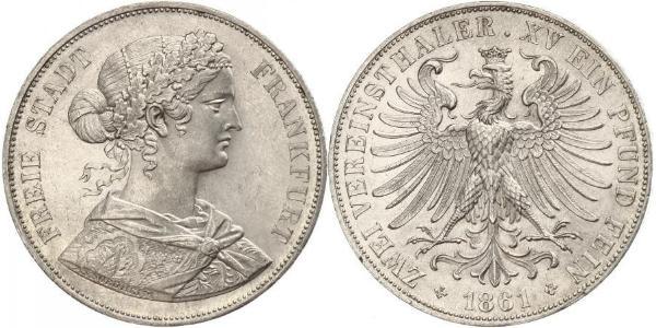 2 Thaler States of Germany Silver 