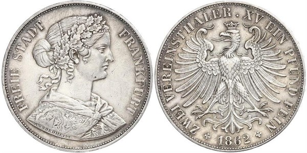 2 Thaler States of Germany Silver 