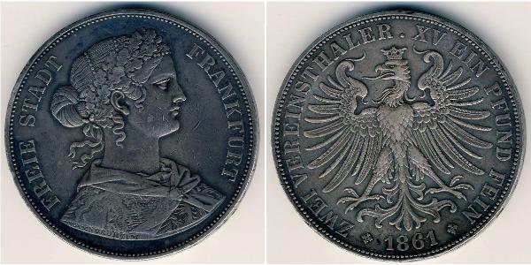 2 Thaler States of Germany Silver 