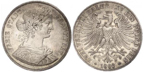 2 Thaler States of Germany Silver 