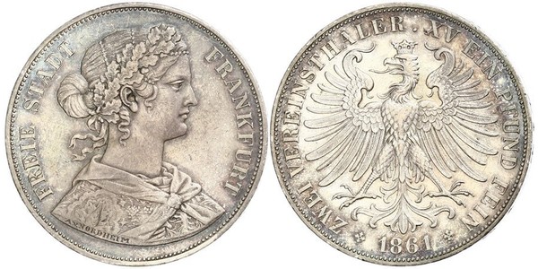 2 Thaler States of Germany Silver 