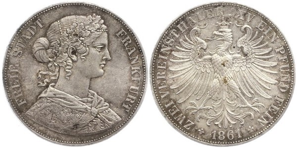 2 Thaler States of Germany Silver 