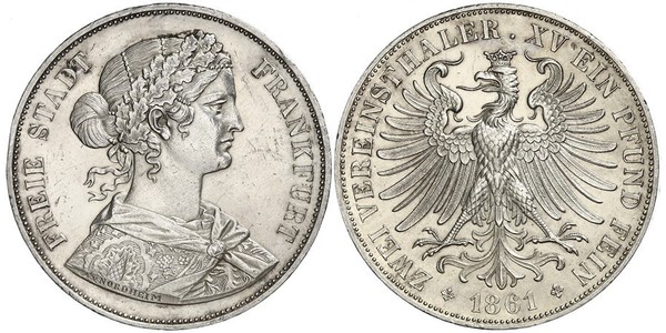 2 Thaler States of Germany Silver 