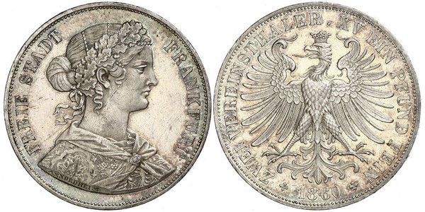2 Thaler States of Germany Silver 