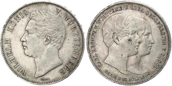 2 Thaler Kingdom of Württemberg (1806-1918) 銀 威廉一世 (符腾堡)