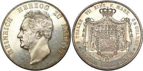 2 Thaler Principality of Anhalt-Köthen (1603 -1853) 銀 亨利 (安哈特-科滕) (1778 - 1847)