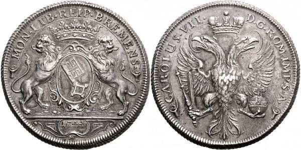 2 Thaler 不來梅州 / 联邦州 (德国) 銀 