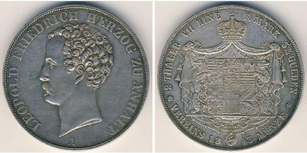 2 Thaler 安哈尔特-德绍 銀 利奥波德四世 (安哈尔特) (1794 - 1871)