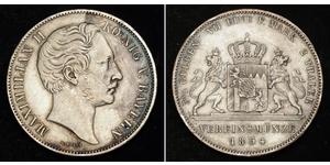 2 Thaler 巴伐利亞王國 (1806 - 1918) 銀 马克西米利安二世 (巴伐利亚国王)