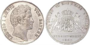 2 Thaler 巴伐利亞王國 (1806 - 1918) 銀 路德维希一世 (巴伐利亚)
