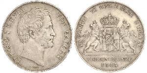 2 Thaler 巴伐利亞王國 (1806 - 1918) 銀 路德维希一世 (巴伐利亚)