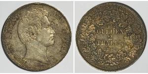 2 Thaler 巴伐利亞王國 (1806 - 1918) 銀 路德维希一世 (巴伐利亚)