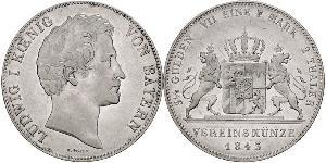2 Thaler 巴伐利亞王國 (1806 - 1918) 銀 路德维希一世 (巴伐利亚)