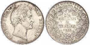 2 Thaler 巴伐利亞王國 (1806 - 1918) 銀 路德维希一世 (巴伐利亚)