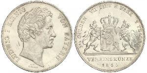 2 Thaler 巴伐利亞王國 (1806 - 1918) 銀 路德维希一世 (巴伐利亚)
