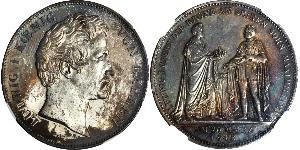 2 Thaler 巴伐利亞王國 (1806 - 1918) 銀 路德维希一世 (巴伐利亚)