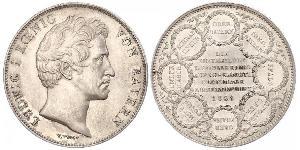 2 Thaler 巴伐利亞王國 (1806 - 1918) 銀 路德维希一世 (巴伐利亚)