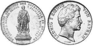 2 Thaler 巴伐利亞王國 (1806 - 1918) 銀 路德维希一世 (巴伐利亚)