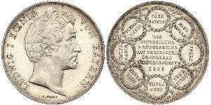 2 Thaler 巴伐利亞王國 (1806 - 1918) 銀 路德维希一世 (巴伐利亚)