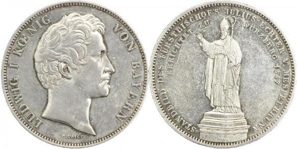 2 Thaler 巴伐利亞王國 (1806 - 1918) 銀 路德维希一世 (巴伐利亚)