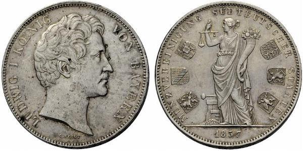 2 Thaler 巴伐利亞王國 (1806 - 1918) 銀 路德维希一世 (巴伐利亚)