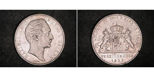 2 Thaler 巴伐利亞王國 (1806 - 1918) 銀 马克西米利安二世 (巴伐利亚国王)