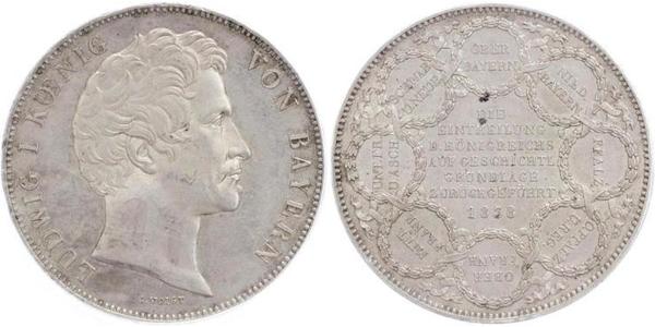 2 Thaler 巴伐利亞王國 (1806 - 1918) 銀 路德维希一世 (巴伐利亚)