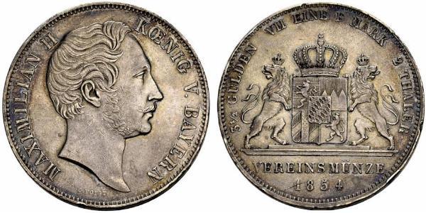 2 Thaler 巴伐利亞王國 (1806 - 1918) 銀 马克西米利安二世 (巴伐利亚国王)