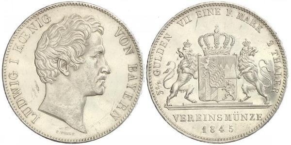 2 Thaler 巴伐利亞王國 (1806 - 1918) 銀 路德维希一世 (巴伐利亚)