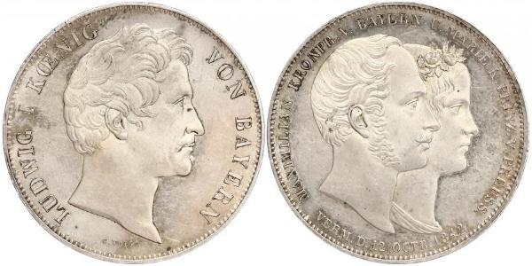 2 Thaler 巴伐利亞王國 (1806 - 1918) 銀 路德维希一世 (巴伐利亚)