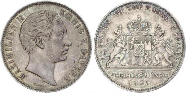 2 Thaler 巴伐利亞王國 (1806 - 1918) 銀 马克西米利安二世 (巴伐利亚国王)