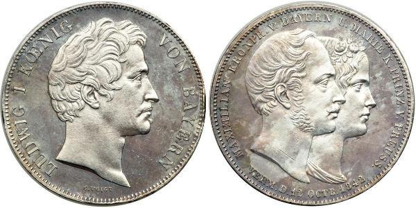 2 Thaler 巴伐利亞王國 (1806 - 1918) 銀 路德维希一世 (巴伐利亚)