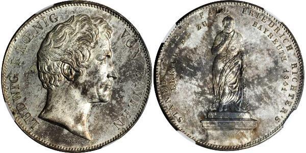 2 Thaler 巴伐利亞王國 (1806 - 1918) 銀 路德维希一世 (巴伐利亚)