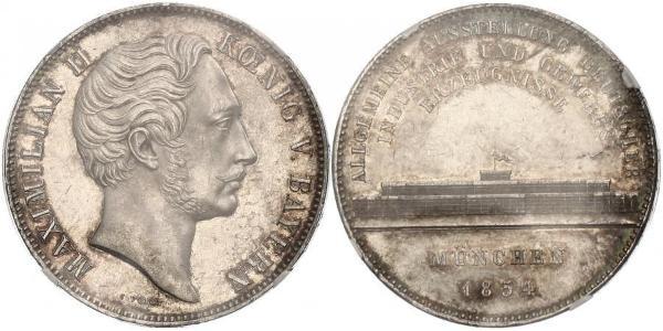 2 Thaler 巴伐利亞王國 (1806 - 1918) 銀 马克西米利安二世 (巴伐利亚国王)